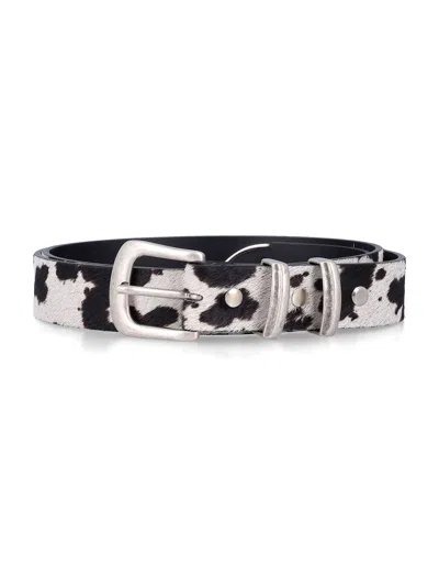 Represent Cowhide Rodeo Leather Belt In Neutral