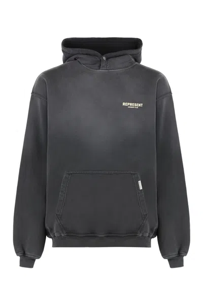 Represent Cozy Cotton Hoodie In Black