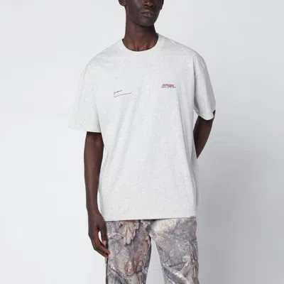Represent Cream Marl T-shirt With Logo In Animal Print