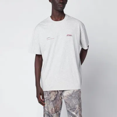 Represent Cream Marl T-shirt With Logo In Gray