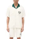 Represent Crest Embroidered Oversized Fit Camp Shirt In White