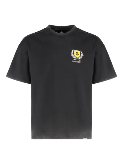 Represent Crest-print T-shirt In Black