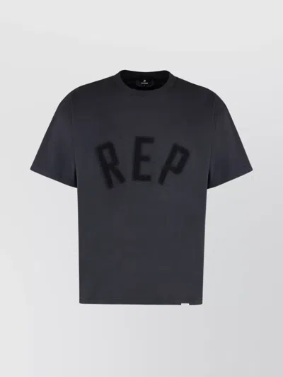 Represent Crew-neck Cotton T-shirt Embroidered Detail In Black