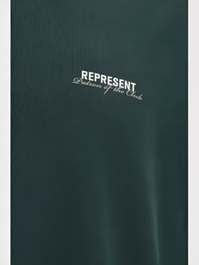 Represent Crew Neck Cotton T-shirt Monochrome Pattern In Green