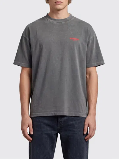 Represent Crew Neck Cotton T-shirt With Contrast Logo In Gray