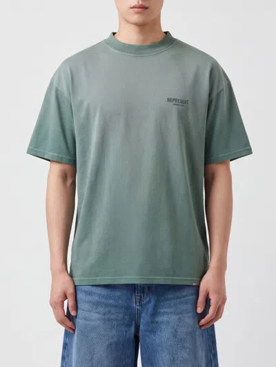 Represent Crew Neck Cotton T-shirt With Contrast Logo In Gray