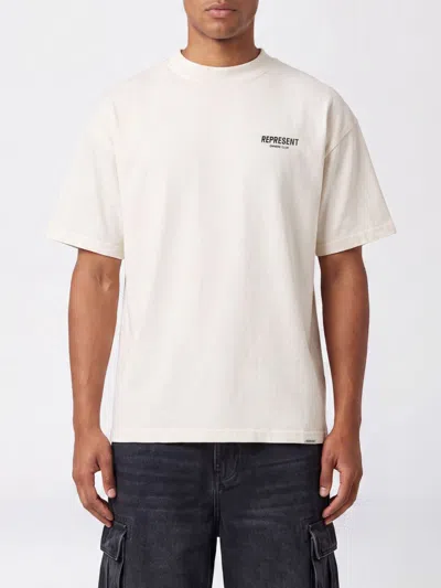 Represent Crew Neck Cotton T-shirt With Contrast Logo In White