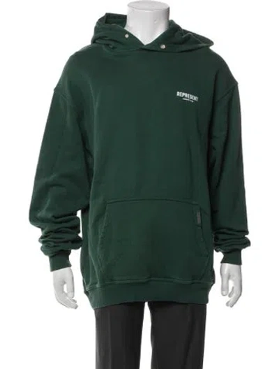 Pre-owned Represent Crew Neck Long Sleeve Hoodie In Green