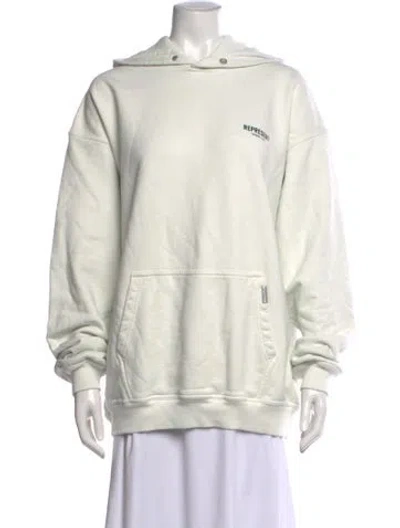 Pre-owned Represent Crew Neck Long Sleeve Hoodie In White