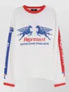 Represent Crew Neck Long Sleeves Graphic Print Trim In White
