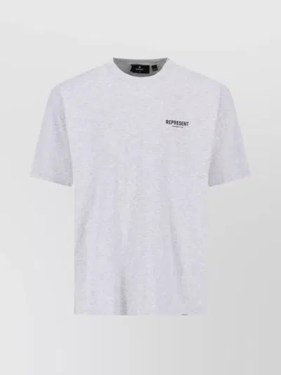 Represent Crew Neck Printed Design Short Sleeves In White