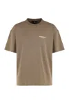 Represent Brown T-shirt With Logo On The Front And Maxi Logo On The Back In Cotton Man In Brown