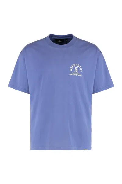 Represent Cotton Crew Neck T Shirt Regular Fit In Blue