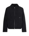 Represent Cropped Black Shearling Jacket With Plush Fur Collar In Black