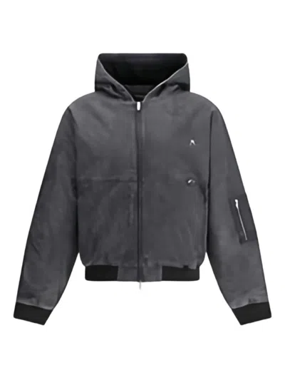 REPRESENT CROPPED HOODED BOMBER JACKET WITH SUBTLE LOGO DETAIL