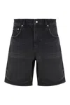 Represent Tailored Stone-washed Denim Bermuda Shorts