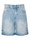 Represent Denim Button-fastening Shorts In Blue