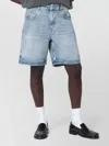 Represent Light Blue Washedeffect Denim Bermuda Shorts In Blue