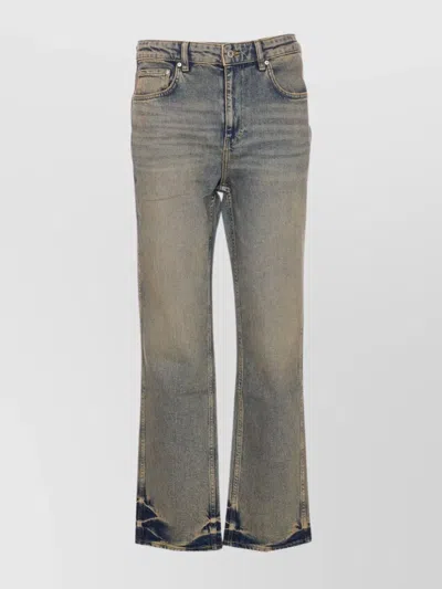 Represent Denim Trousers Five-pocket Design In Gray