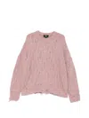Represent Cable-knit Distressed Wool-blend Jumper In Multi