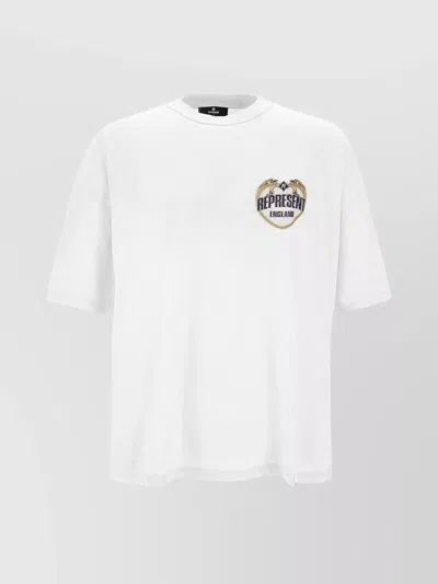 REPRESENT DISTRESSED COTTON T-SHIRT GRAPHIC PRINT