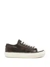 Represent Distressed Leather Sneakers In Black