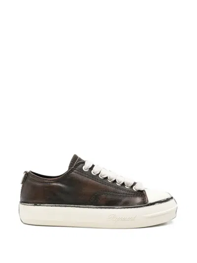 Represent Distressed Leather Sneakers In Multi