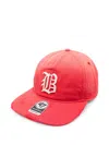 Represent Distressed Logo-embroidered Cap In Red