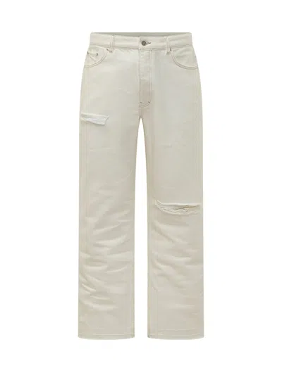 Represent Distressed Mini Jeans With Unique Details In Vintage White