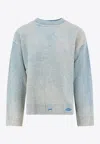 Represent Reversible Wool Sweater With Distressed Effect In Blue