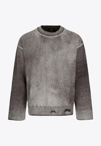 REPRESENT DISTRESSED REVERSIBLE FADE-OUT SWEATER