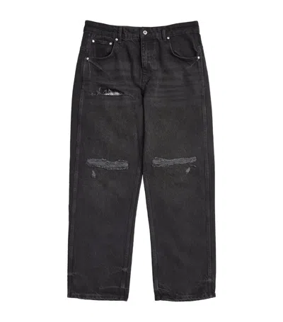 Represent Distressed Straight Jeans In Black