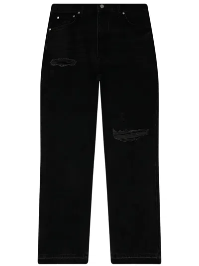 Represent Distressed Straight-leg Jeans In Black