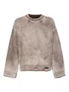 Represent Long Sleeve Crewneck Knitwear With Ribbed Texture In Brown