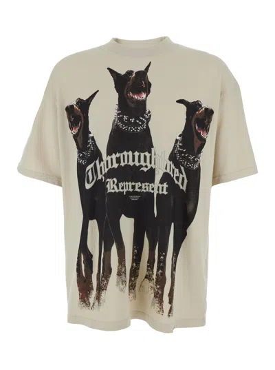 Represent Doberman Graphic Print T-shirt In Neutral