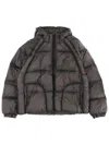 Represent Dark Grey Glossy Quilted Down Jacket In Gray