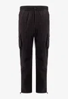 Represent Drawstring Faded Cargo Pants In Black