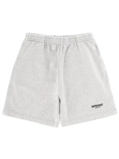 Represent Drawstring Shorts With Relaxed Fit In Gray