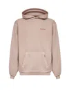 Represent Beige Oversized Hoodie With Snap-button Hood And Logo In Pink