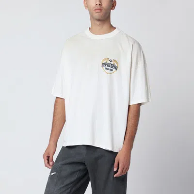REPRESENT REPRESENT  ÉCRU COTTON-BLEND T-SHIRT