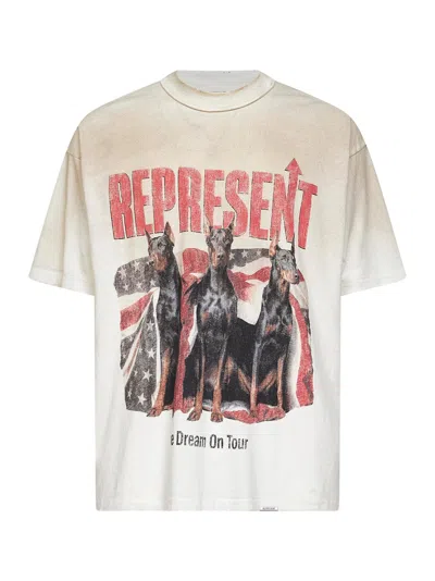 Represent Ecru Jersey The American Dream On Tour T-shirt In White