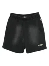Represent Elastic-waistband Cotton Shorts In Black