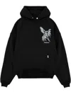 Represent 'elegance Unicorn' Black Hoodie With Logo Print On The Front And Maxi Print On The Rear In Black