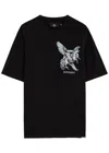 Represent Elegance Unicorn Black Crewneck T-shirt With Logo Print On The Front And Maxi Print On The Rear In C In Black