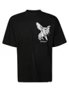Represent Elegance Unicorn Black Crewneck T-shirt With Logo Print On The Front And Maxi Print On The Rear In C