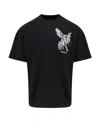 Represent Elegance Unicorn Black Crewneck T-shirt With Logo Print On The Front And Maxi Print On The Rear In C In Black