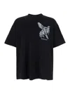 Represent Elegance Unicorn Black Crewneck T-shirt With Logo Print On The Front And Maxi Print On The Rear In C