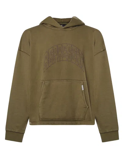 Represent Embellished Cotton Sweatshirt In Brown