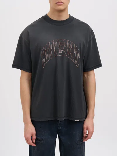Represent Embellished Cotton T-shirt In Black