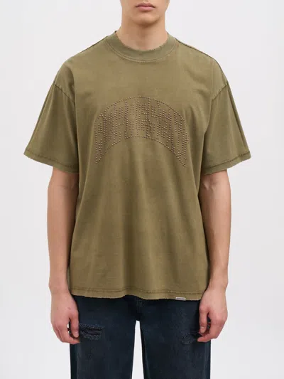 Represent Embellished Cotton T-shirt In Green